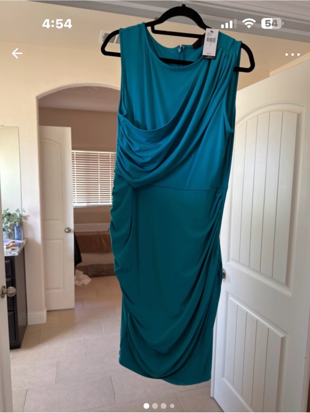 Lane Bryant Teal Draped Sleeveless Midi Dress